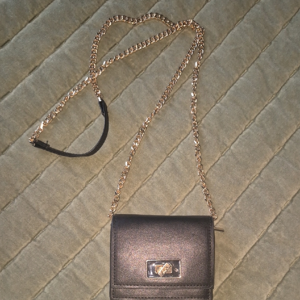 Anne Klein Black Crossbody with Gold Accents